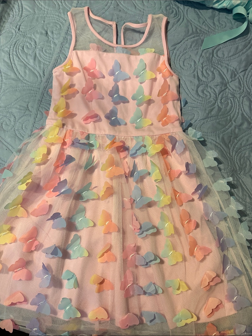 The Children's Place Pastel Butterfly Tulle Dress in Pink